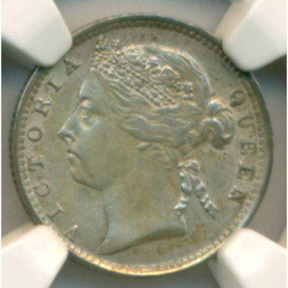 Straits Settlements -Malaysia- Victoria Silver 1899 10 Cents AU55 NGC - Picture 3 of 4